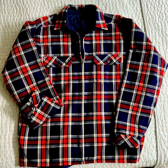 Patagonia Other - Patagonia Men’s reversible shirt jacket. Red/Blue plaid with navy reverse.
